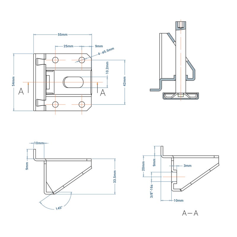 Rok Hardware 4 Pack Heavy Duty 8000 lbs Capacity Adjustable Furniture Leg Levelers - Image 4